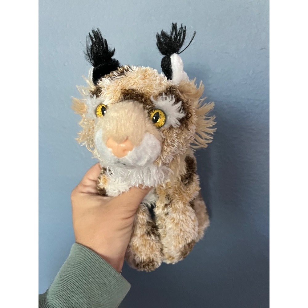 Aurora Plush Lynx Bobcat Stuffed Animal Toy Yellow Eyes Spotted‎ Fur